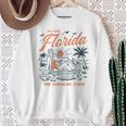 Welcome To Florida Vintage Gator Beach Sunshine State Sweatshirt Gifts for Old Women