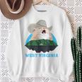 West Virginia Cowboy Cat Singing Meme Meowdy Sweatshirt Gifts for Old Women