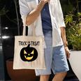 Trick Or Treat Scary Lit Pumpkin Halloween Tote Bag
