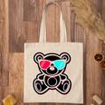 Cool Teddy Bear Glitch Effect With 3D Glasses Tote Bag