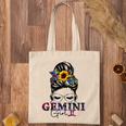 Gemini Girl Birthday Messy Bun Hair Sunflower Tote Bag