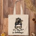 Its My 24Th Birthday Happy 24 Years Old Messy Bun Leopard Tote Bag
