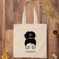 Messy Bun Zodiac Astrology Taurus Girl Cool Gifts Tote Bag