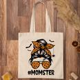 Momster For Women Halloween Mom Messy Bun Leopard Tote Bag