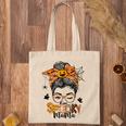 One Spooky Mama For Halloween Messy Bun Mom Monster Bleached V3 Tote Bag