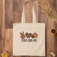 Peace Love Fall Leopard Heart Pumpkin Tote Bag