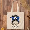 Soccer Gigi Life Leopard Messy Bun Funny Gigi Mothers Day Tote Bag