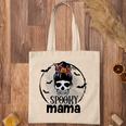 Spooky Mama Funny Halloween Mom Messy Bun Spooky Vibes Tote Bag