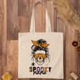 Spooky Mama Skull Halloween Womens Messy Bun Witch Tote Bag