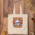 Witches Crew Pumpkin Skull Groovy Fall Tote Bag