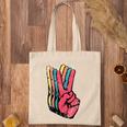 Womens Peace Hand Sign Retro Vintage 70S 80S 90S Pop Culture Gift V-Neck Tote Bag