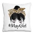 Cute May Girl Leopard Birthday For Queen Born May Birthday Pillow