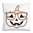Jack O Lantern Face Pumpkin Halloween Leopard Print Glasses V4 Pillow