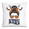 Retro Halloween Spooky Mama Messy Bun Funny Costume For Mom Pillow