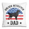 Womens American Flag Golden Retriever Dad 4Th Of July Pillow