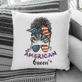 Black Women Girls Queen Afro African American Flag July 4Th Pillow