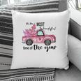 Christmas It Is The Most Wonderful Time Of The Year Holiday Vintage Christmas Truck Pillow