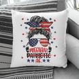 Messy Bun 4Th Of July Patriotic Af Pregnant Pregnancy Funny Pillow