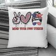 Mind Your Own Uterus Pro Choice Feminist Women Right Us Flag Pillow