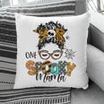 One Spooky Mama For Halloween Messy Bun Mom Monster Bleached V4 Pillow