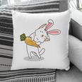 Pink Ears Bunny Cat Carrots Happy Easter Day Pillow