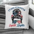 Pro Choice Feminist Stars Stripes Equal Rights Messy Bun Pillow