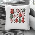 Retro Christmas Holly Jolly Vibes Pillow