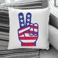 Retro Red White And Blue Peace Sign Vintage July Fourth Gift Pillow