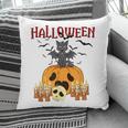 Scary Pumpkin And Vampire Bat Cat Halloween Trick Or Treat Pillow