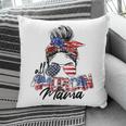 Womens All American Mama American Flag 4Th Of July Patriotic Pillow