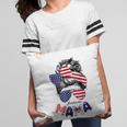 4Th Of July American Mama Messy Bun Mom Life Patriotic Mom Pillow