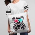 Cool Teddy Bear Glitch Effect With 3D Glasses Pillow
