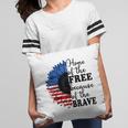 Home Of The Free Because Of The Brave Sunflower 4Th Of July Pillow