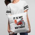 It Is My 5Th Birthday Fire Truck Black Graphic Pillow