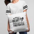 My Heart Belongs To A Firefighter Full Black Pillow