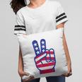 Retro Red White And Blue Peace Sign Vintage July Fourth Gift Pillow