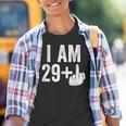 I Am 29 Plus Middle Finger 30Th Birthday Kinder Tshirt