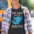 Animal Sólo Un Chico Que Ama Los Axolotls Salamandra Ajolote Camiseta niño