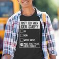 Cats Bist Du Hier Der Chef Mein Chef Ist Die Katze Chef Kinder Tshirt