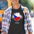 Czech Flag Cesko Heart Pride Roots Kinder Tshirt