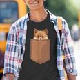 Divertido Perro Pomerania En Bolsillo Amantes Pomerania Camiseta niño