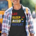 Eat Sleep Build Repeat Klemmbaustein Spielzeug Stones Kinder Tshirt