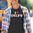 I Love Dilfs I Heart Dilfs Red Heart Cool Kinder Tshirt