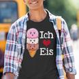 Ich Liebe Eiscreme In Waffle Horn Ice Balls Kinder Tshirt