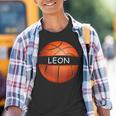 Neuheit Personalisierte Name Leon Sport Basketball Kinder Tshirt