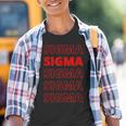 Sigma Male Modern Minimal Loner Wolf Sigma Grindset Meme Kinder Tshirt