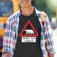 Svalbard Polar Bear Sign Gjelder Hele Spitsbergen Norway Kinder Tshirt