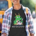 Wie Das Letzte Dragon Eats Unicorn Dragon Lord Kinder Tshirt