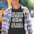 Zum Zocken Geboren Zum Schule Forced Boy Gamer Kinder Tshirt
