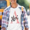 Alex Nameorname Mit Monogramm Personalisiert Rosa Kinder Tshirt